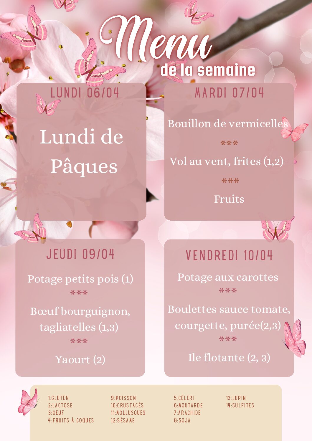 Menu du 06/04/2026 au 10/04/2026