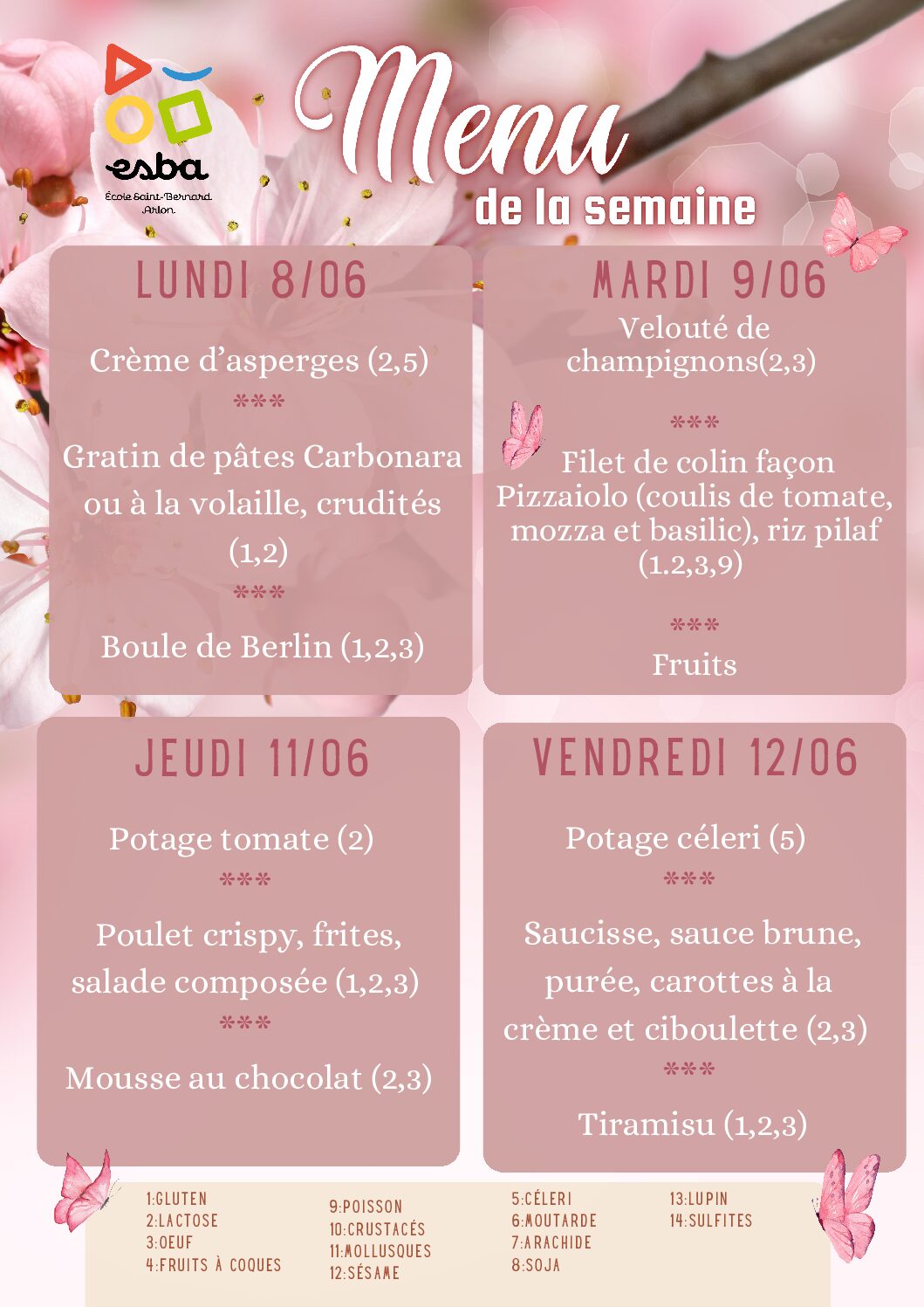 Menu du 08/06/2026 au 12/06/2026